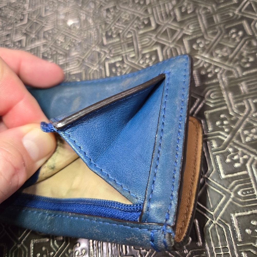 🐢 Coach Royal Blue Vintage Leather Clutch/Wallet - Picture 14 of 16